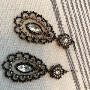 Antique gold and crystal earrings